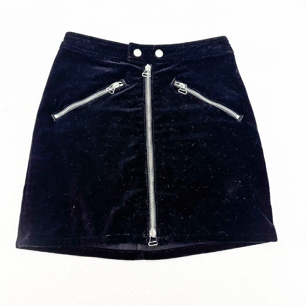 Rag & Bone Faux Suede Zipper Accented Mini Skirt Size 00
